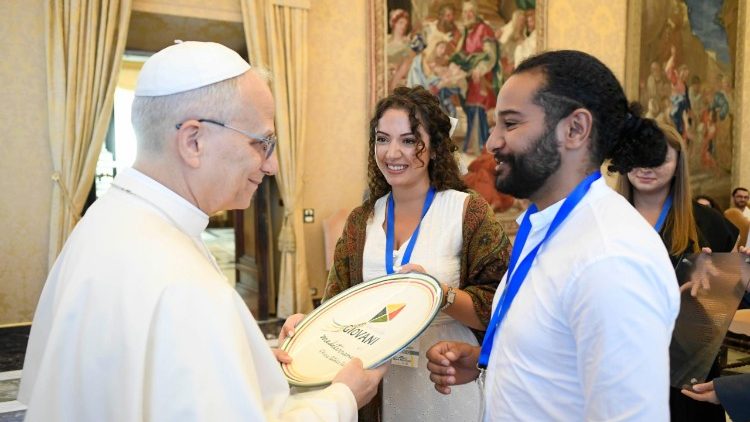 Pope Leo greets members of the Mediterranean Youth Council on September 5