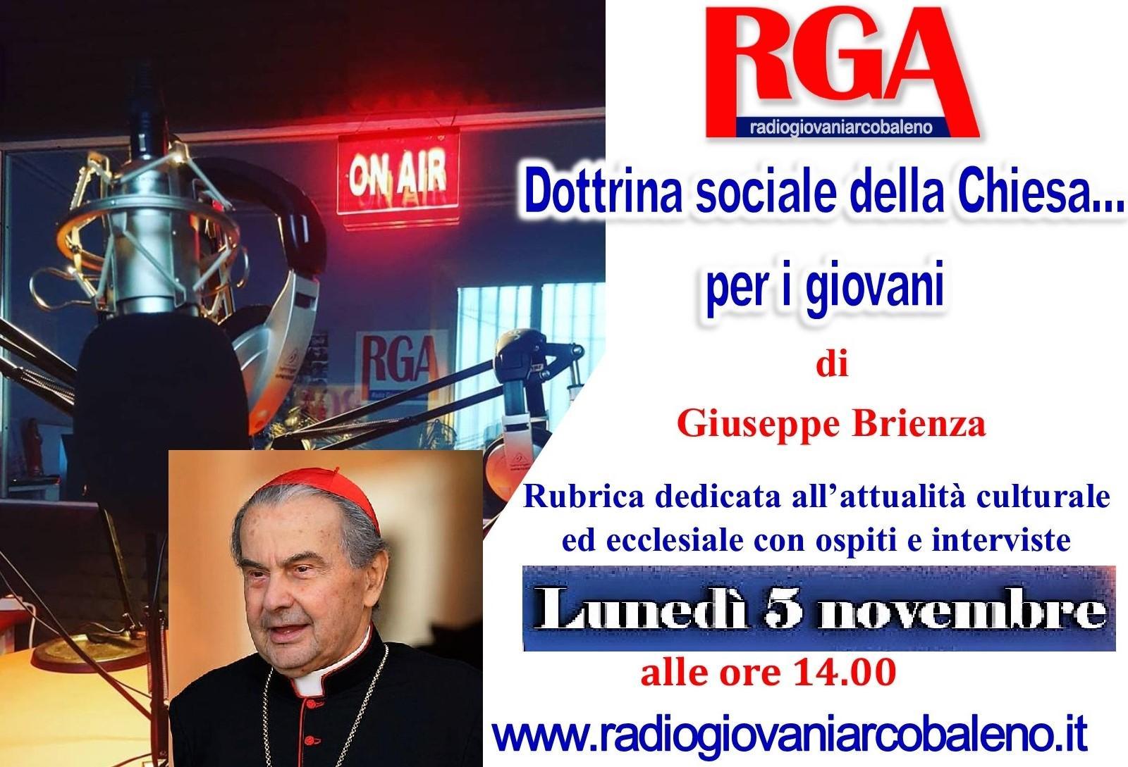 locandina trasmissione RGA Dottrina sociale della Chiesa su Card. Caffarra 5 nov. 18