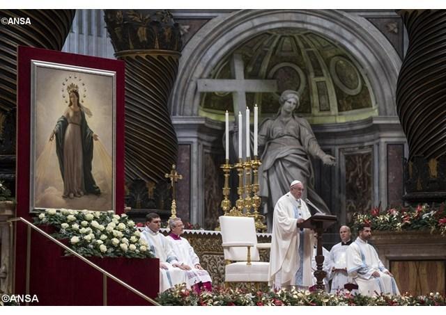 Il Papa alla Messa nella Solennità di Maria Madre di Dio ANSA